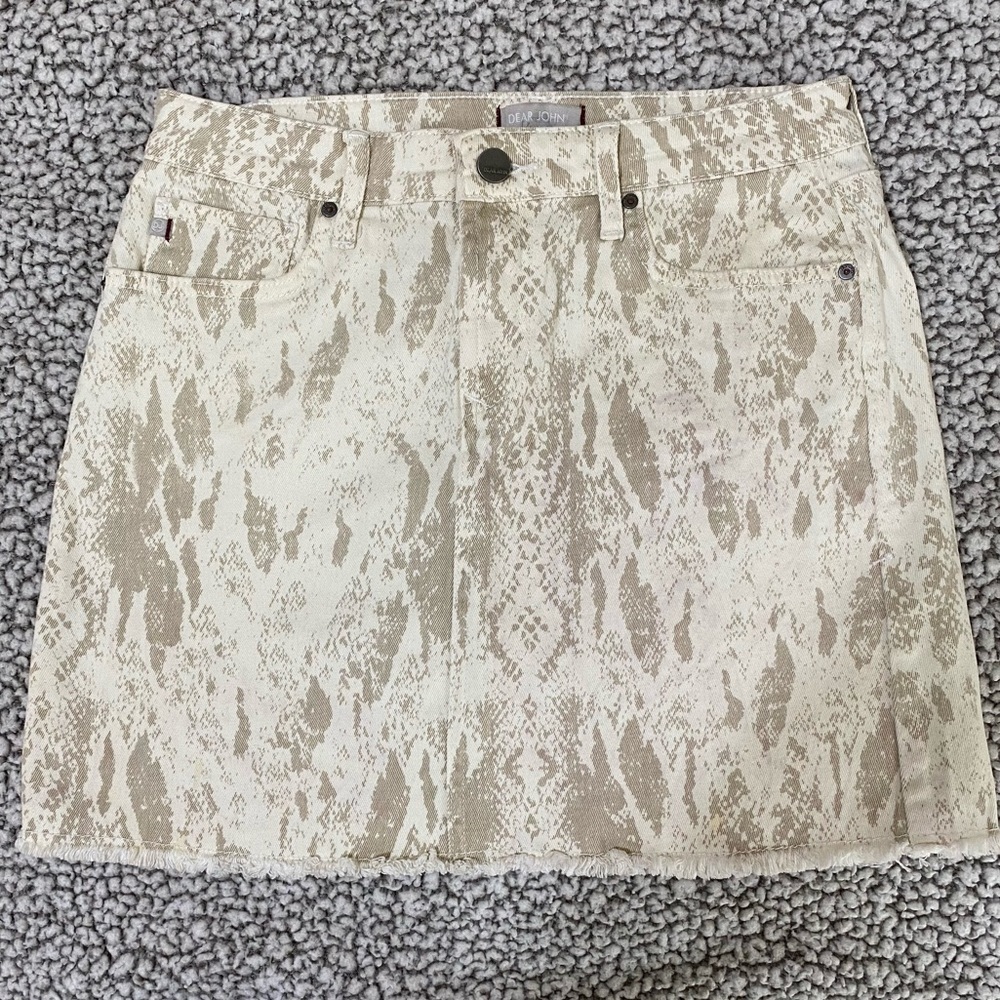 Dear John Snakeskin Print Mini Skirt Size 27